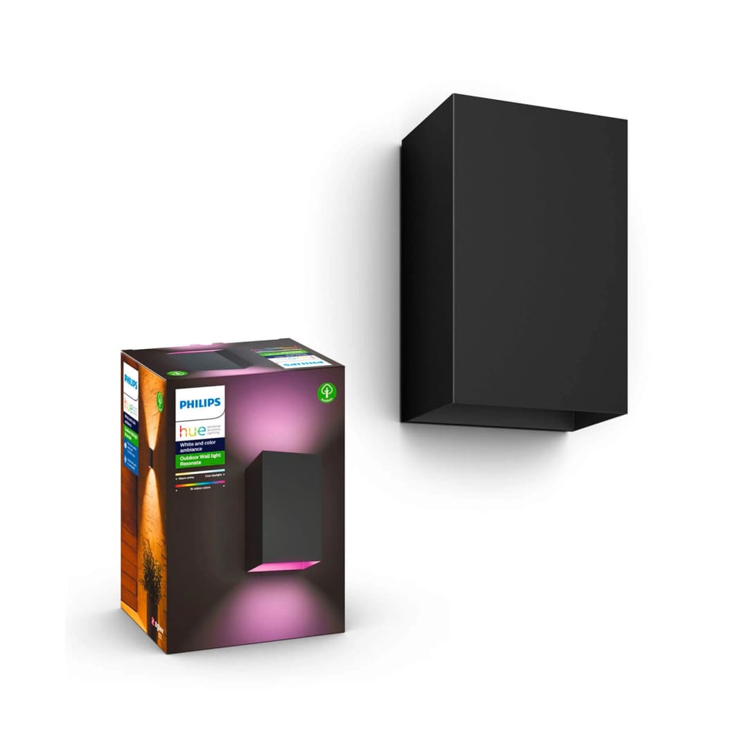 APLIQUÉ PHILIPS HUE BIFOCAL RESONATE COLOR 8W LUZ RGB Y CÁLIDA (2000K) A FRÍA (6000K) IP44 NEGRO (915005842901)