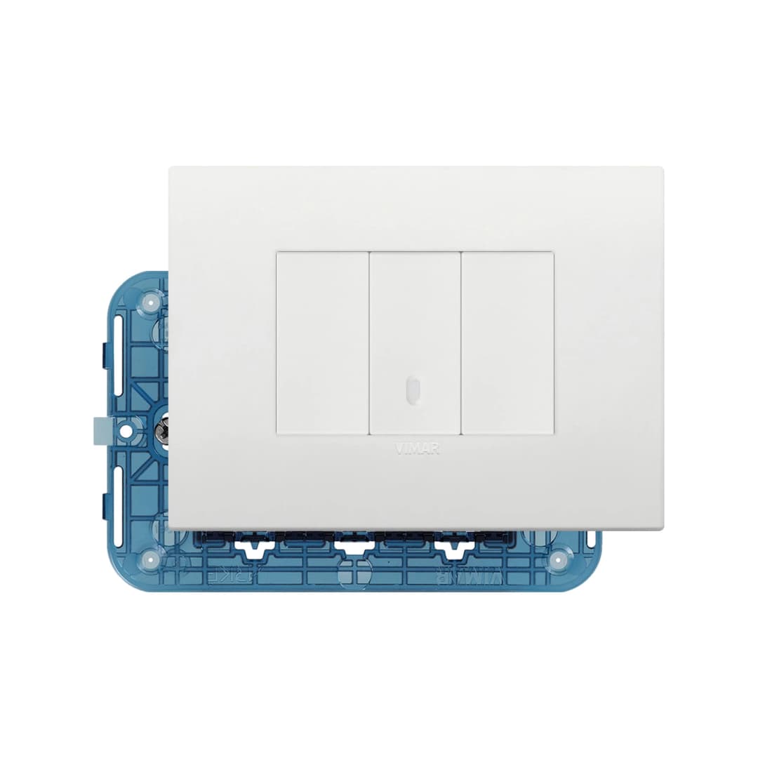 KIT DE PLACA CLASSIC VIMAR ARKE + INTERRUPTOR SIMPLE BLANCO