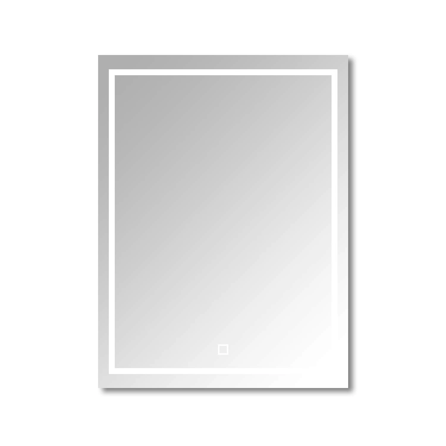 ESPEJO LED STUDIO RECTANGULAR VERTICAL RETROILUMINADO CON LUZ FRONTAL TOUCH 50W CCT 1050LM 60X80CM TRANSPARENTE
