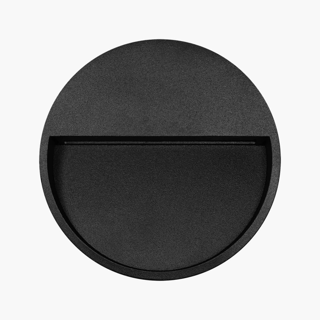 APLIQUÉ MURO LED STUDIO CIRCULAR MEDIUM 6W LUZ CÁLIDA (2700K) IP54 NEGRO