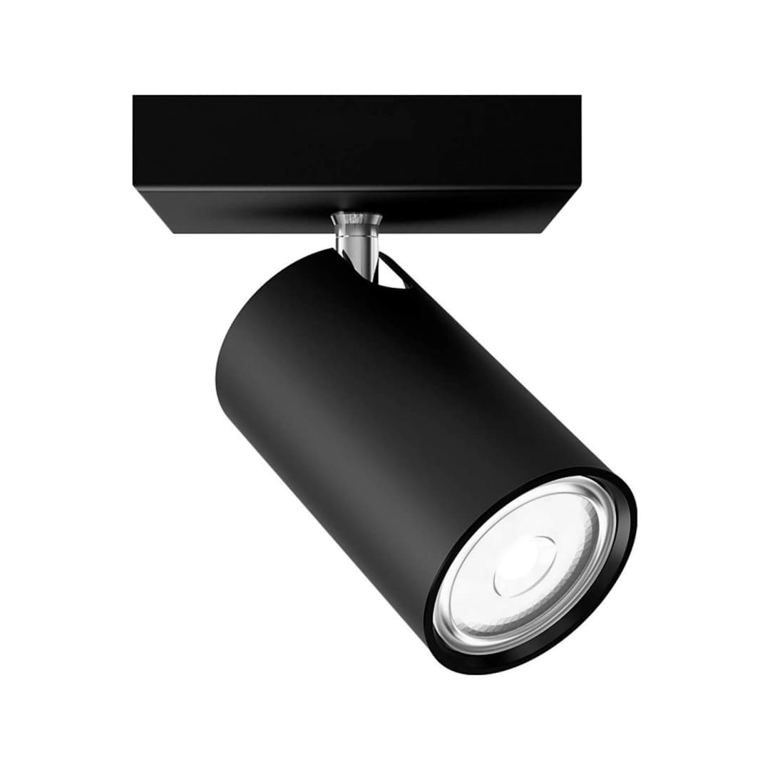 FOCO SOBREPUESTO CIELO / MURO PHILIPS KOSIPO SIMPLE DIRIGIBLE (SIN AMPOLLETA GU10) NEGRO (915005531701)