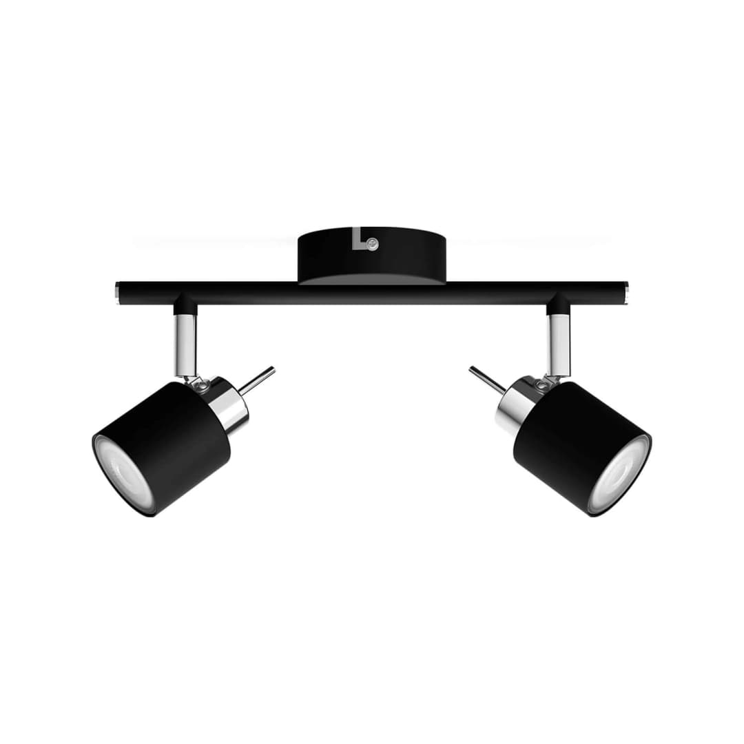 FOCO SOBREPUESTO CIELO / MURO PHILIPS MERANTI DOBLE DIRIGIBLE (SIN AMPOLLETA GU10) NEGRO (929003254010)