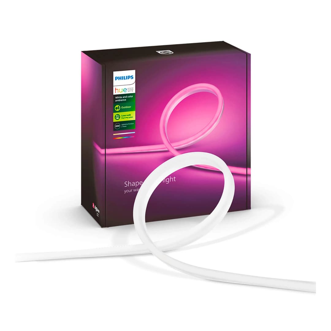 CINTA LED PHILIPS HUE PARA EXTERIORES 40W LUZ RGB Y CÁLIDA (2000K) A FRÍA (6000K) (CINCO METROS) IP65 BLANCO (929002289102)