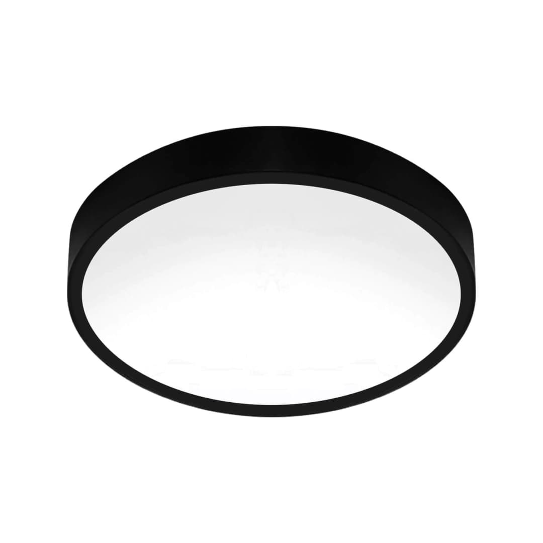 PLAFÓN SOBREPUESTO LED STUDIO REDONDO 40W LUZ CÁLIDA (3000K) A FRÍA (6500K) (CCT) IP42 Ø50X2.5CM NEGRO