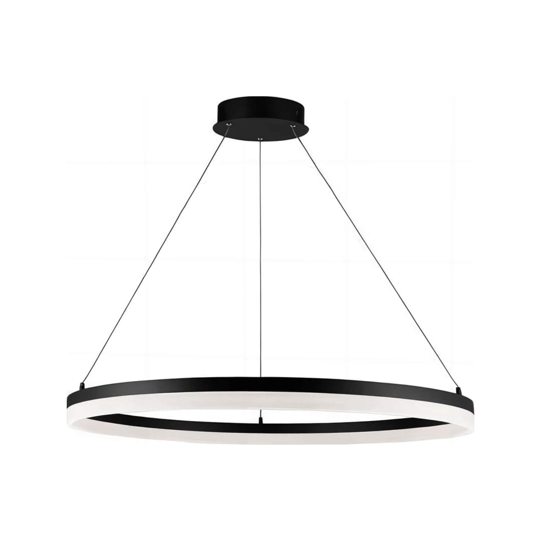 LÁMPARA COLGANTE LED STUDIO REDONDA 50W LUZ NEUTRA (4000K) ARO Ø80 NEGRA