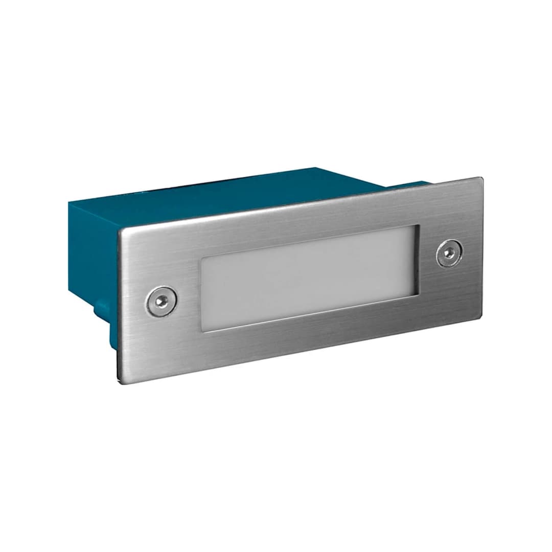 EMBUTIDO DE MURO LED STUDIO RECTANGULAR 5W LUZ CÁLIDA (3000K) IP65 PLATEADO