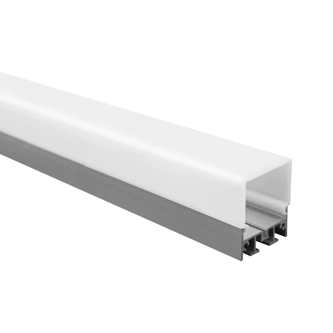 PERFIL PARA CINTA LED STUDIO SOBREPUESTO / COLGANTE 2 METROS H3.5 3x200 CM GRIS