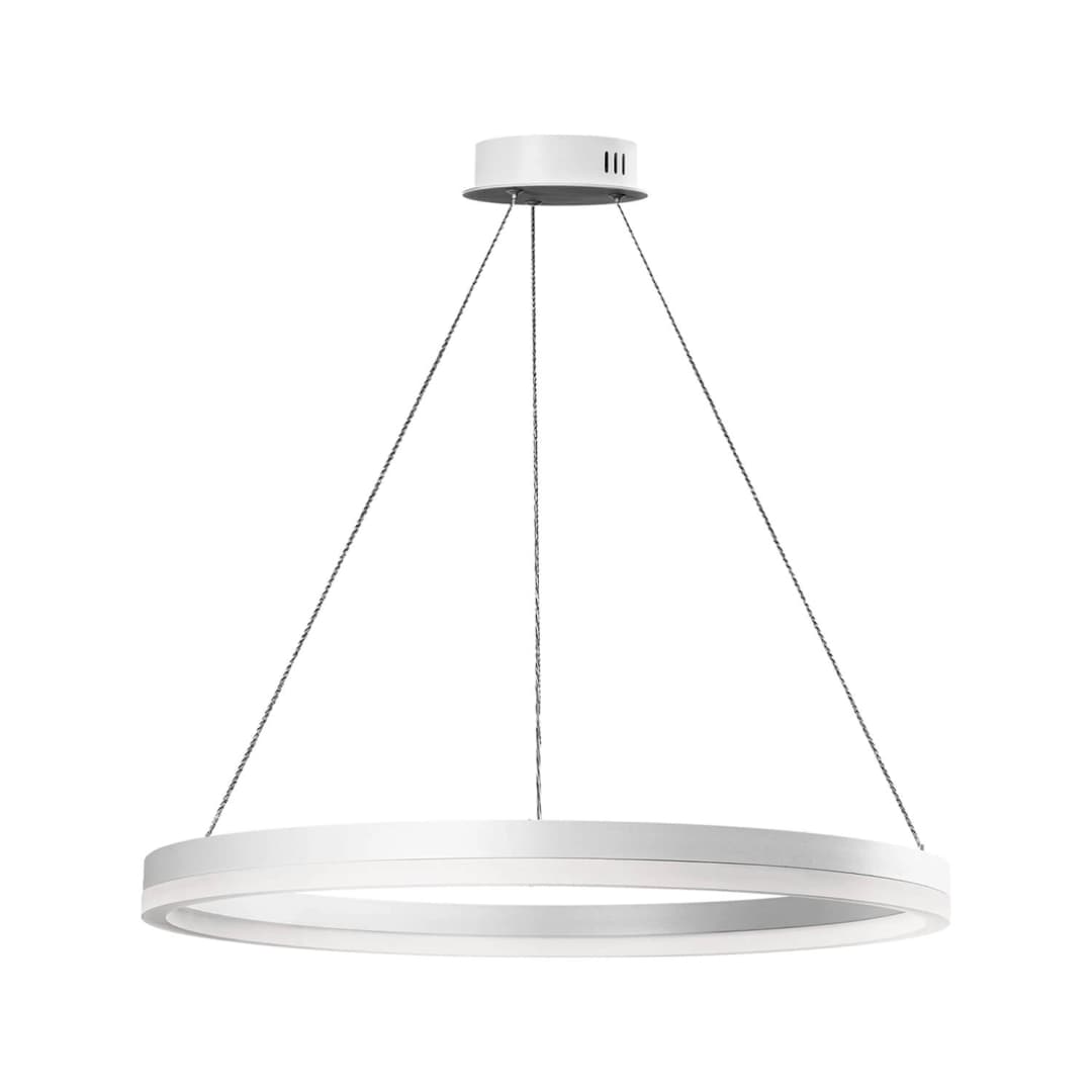 LÁMPARA COLGANTE LED STUDIO REDONDA 50W LUZ CÁLIDA (3000K) ARO Ø80 BLANCA