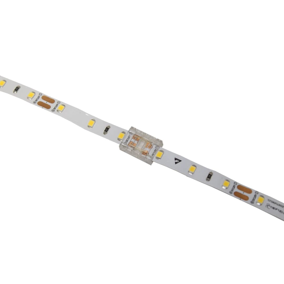 CONECTOR RECTO 10MM LED STUDIO TIPO CLIP PARA CINTA CONTINUA TRANSPARENTE
