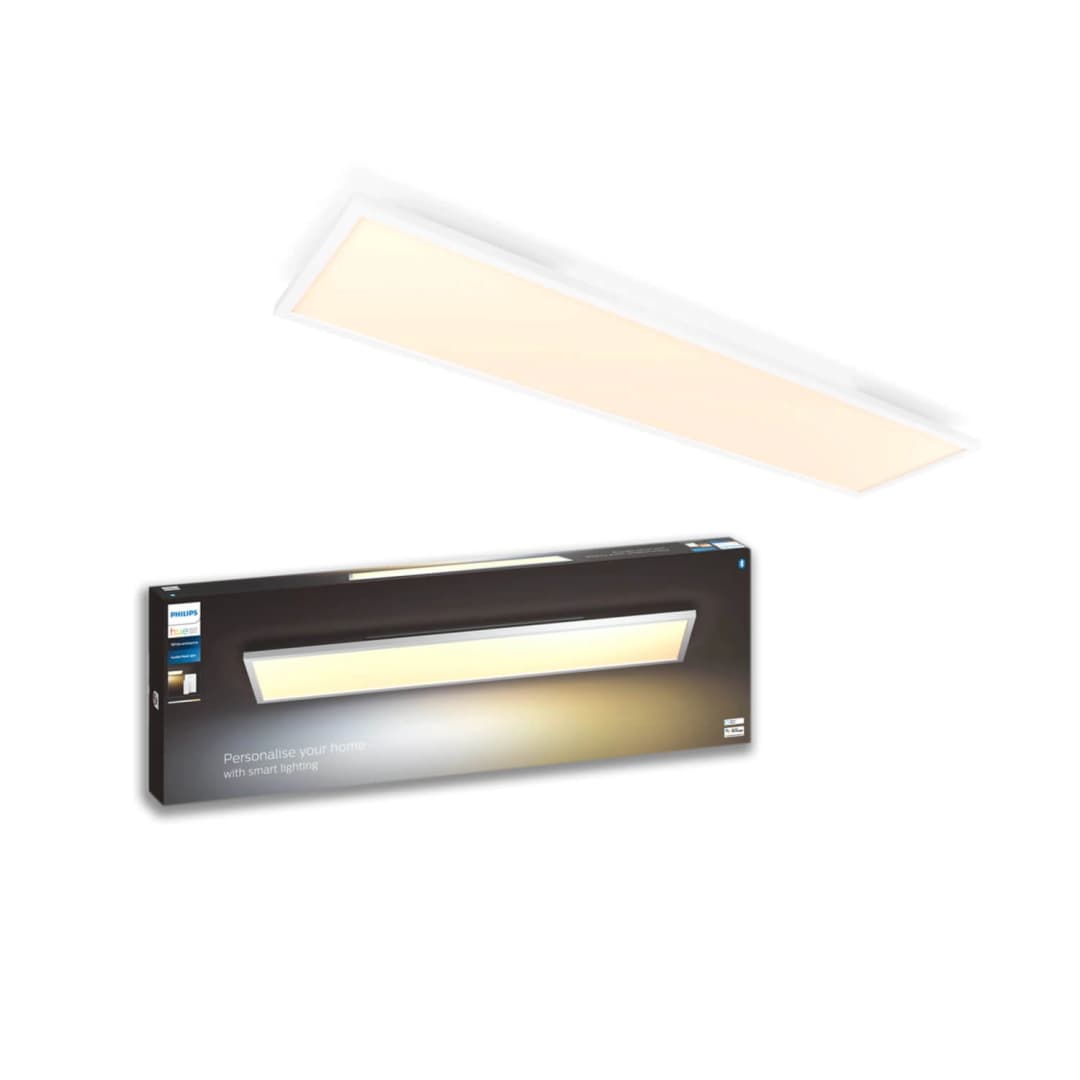 PLAFÓN RECTANGULAR PHILIPS HUE AURELLE 39W LUZ CÁLIDA (2200K) A FRÍA (6500K) A IP20 H4.6 3X12 CM BLANCO (929003099101)