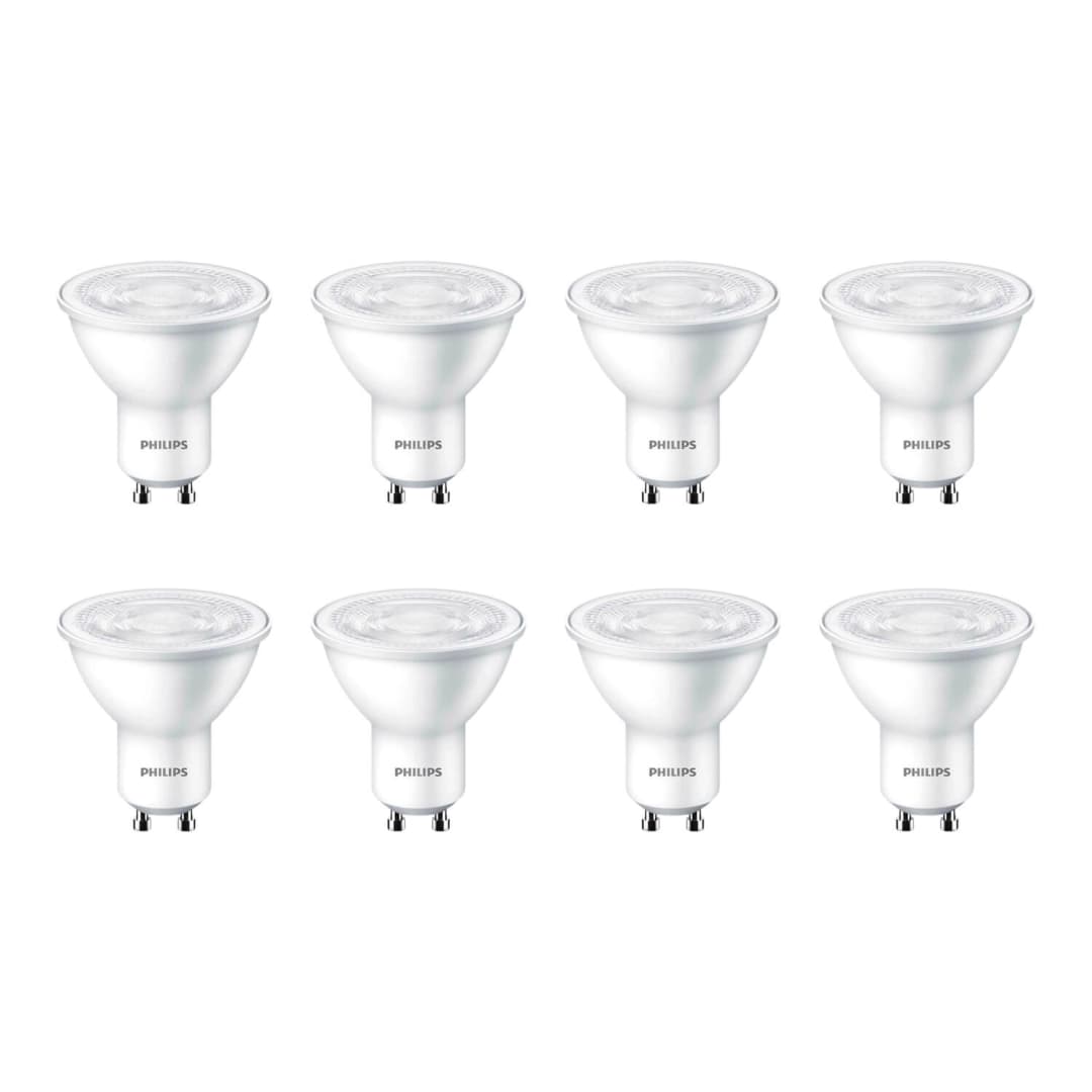 KIT 8 AMPOLLETAS GU10 PHILIPS PAR16 4.7W LUZ FRÍA (6500K) BLANCA (929003038781)