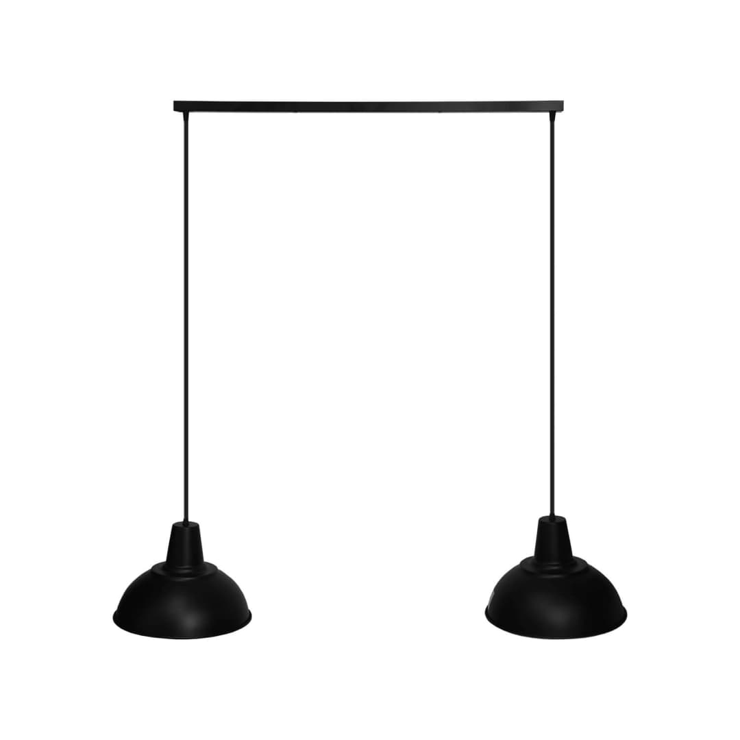 SET 2 LÁMPARAS COLGANTES LED STUDIO NEGRAS (SIN AMPOLLETAS E27) NEGRO Y BLANCO