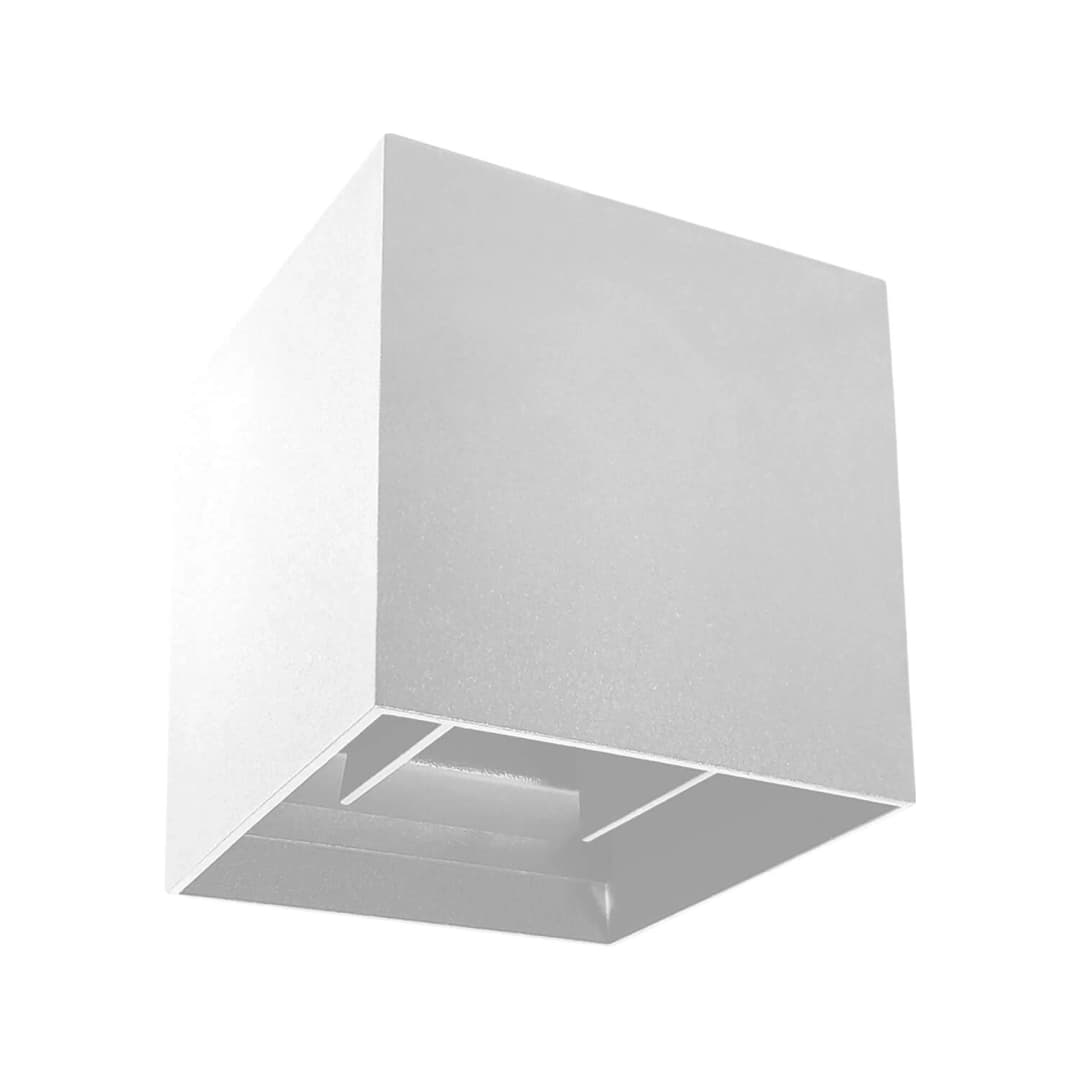 APLIQUÉ MURO LED STUDIO CUBO BIFOCAL 10W LUZ CÁLIDA (3000K) IP65 BLANCO