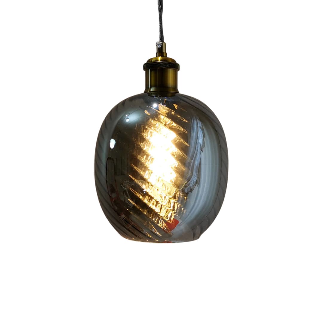 LÁMPARA COLGANTE LED STUDIO SERENA OVAL (SIN AMPOLLETA E27) GRIS HUMO