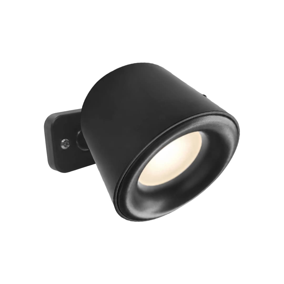 APLIQUÉ MURO LED STUDIO CCT DIRIGIBLE RECARGABLE TOUCH 3W LUZ CÁLIDA (3000K) A FRÍA (6500K) NEGRO