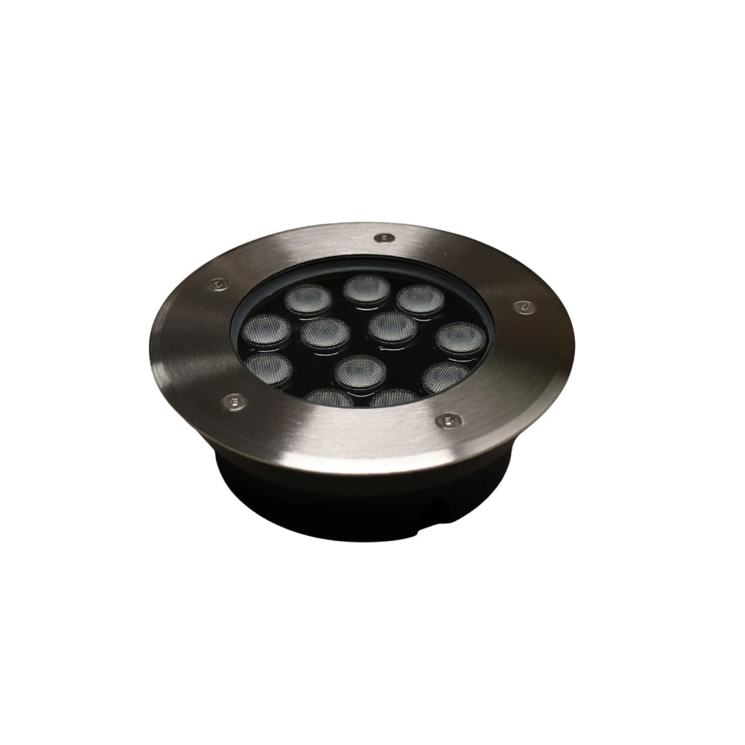 EMBUTIDO DE PISO LED STUDIO REDONDO COB 12W LUZ CÁLIDA (3000K) IP67 ALUMINIO