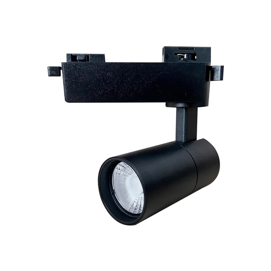 FOCO RIEL LED STUDIO DIRIGIBLE 10W LUZ CÁLIDA (3000K) NEUTRA (4000K) Y FRÍA (6500K) // CCT NEGRO