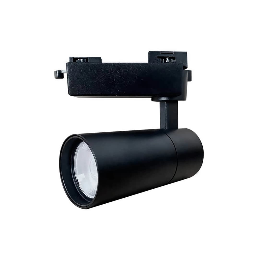 FOCO RIEL LED STUDIO DIRIGIBLE 30W LUZ CÁLIDA (3000K) NEUTRA (4000K) Y FRÍA (6000K) CCT NEGRO