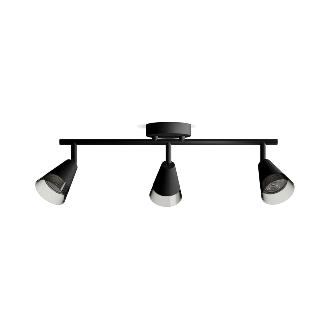 APLIQUÉ CIELO / MURO PHILIPS CLEFT TRIPLE (SIN AMPOLLETAS GU10) NEGRO (929004108701)