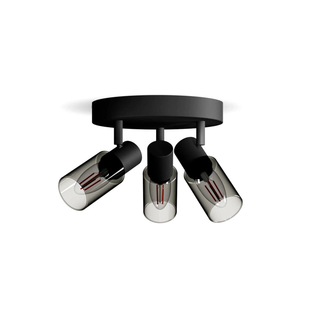 APLIQUÉ CIELO / MURO PHILIPS PALMS CIRCULAR TRIPLE (SIN AMPOLLETAS E14) NEGRO (929004105401)