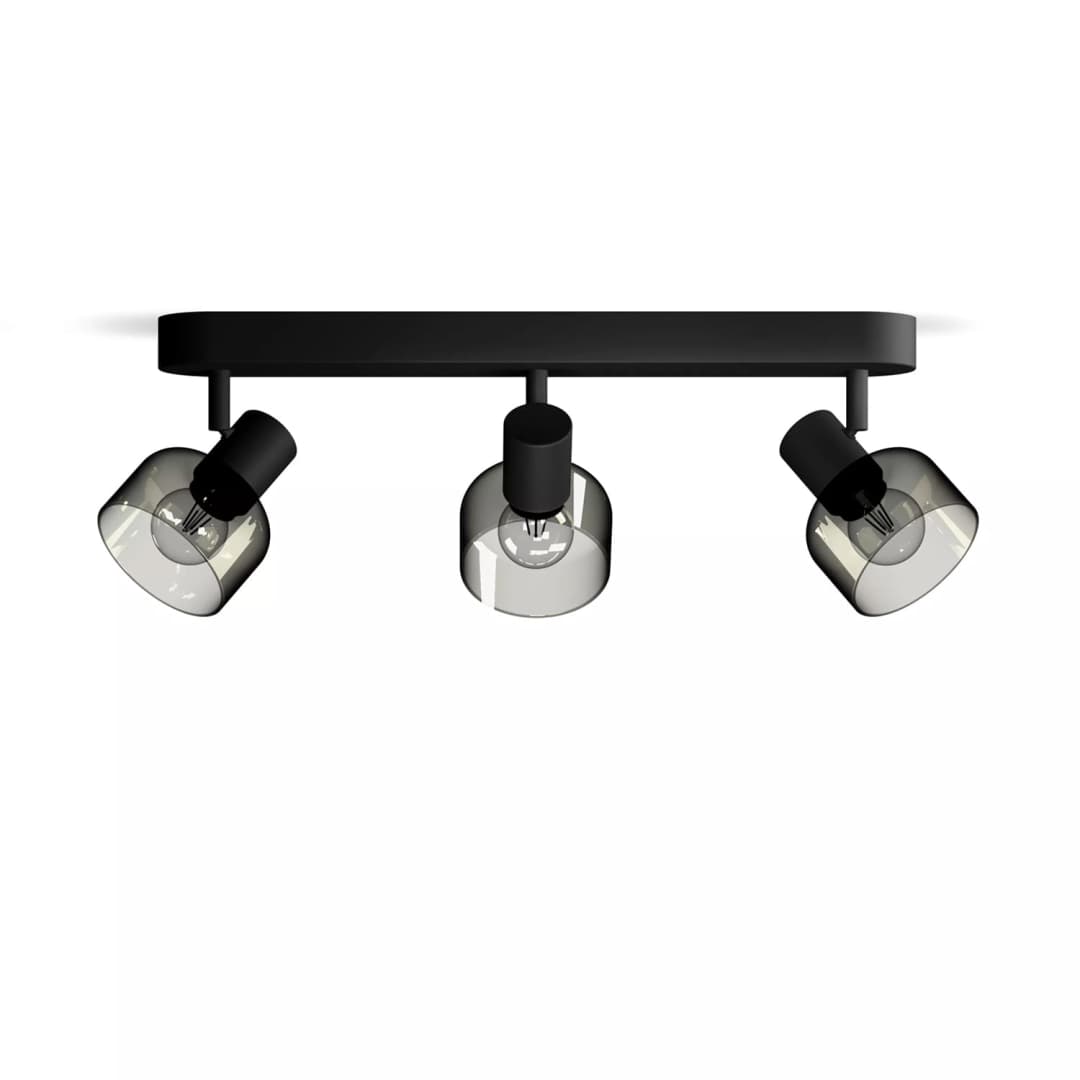 FOCO SOBREPUESTO CIELO / MURO PHILIPS SLEET TRIPLE (SIN AMPOLLETAS E14) NEGRO (929004106701)