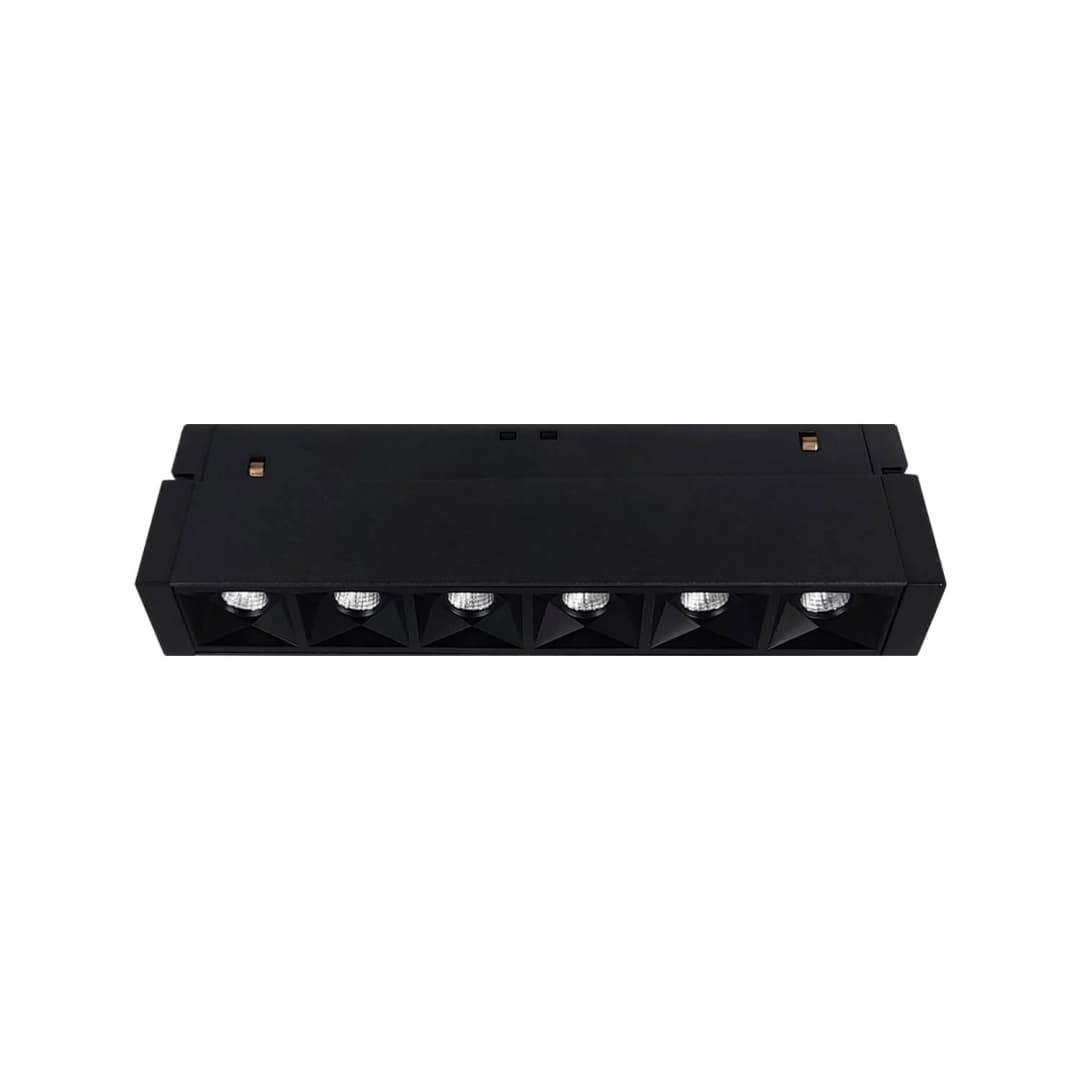 FOCO RIEL FIJO LED STUDIO PARA RIEL MAGNÉTICO 6W LUZ CÁLIDA (3000K) NEGRO
